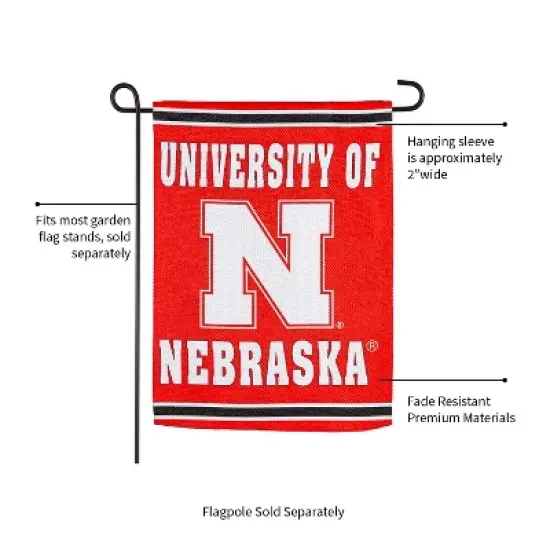 Embossed Suede Flag, GDN Size, University of Nebraska image {1}
