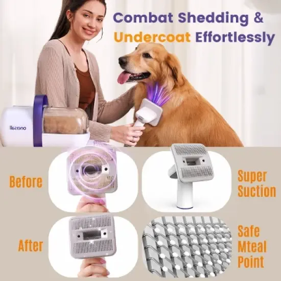 Oneisall LM5 Low-Noise Dog Grooming Vacuum - 12KPa Pet Hair & Home Cleaning Kit image {1}