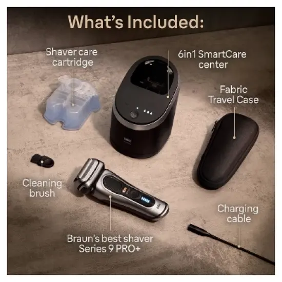 Braun Series 9-9567cc Rechargeable Wet & Dry Shaver + SmartCare Center image {2}