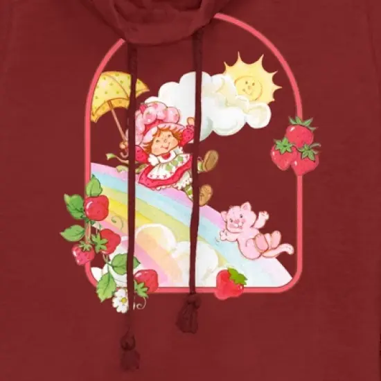 Junior's Strawberry Shortcake Rainbow Slide Adventure Cowl Neck Sweatshirt image {1}
