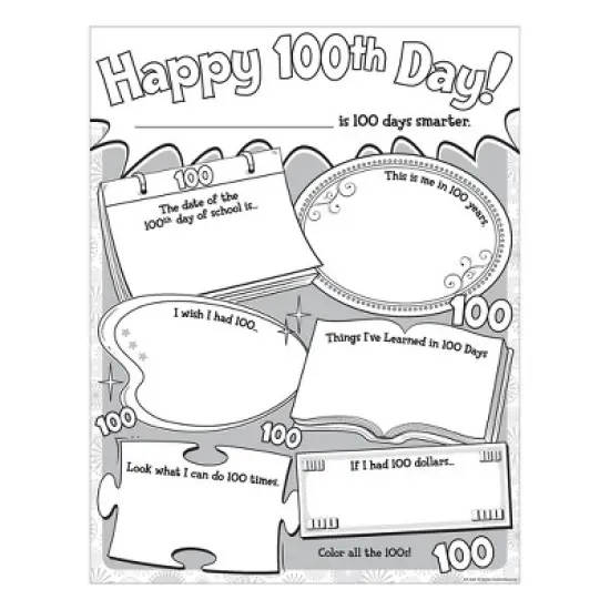 Teacher Created Resources&reg; Happy 100th Day Poster Pack, Pack of 32 image {2}