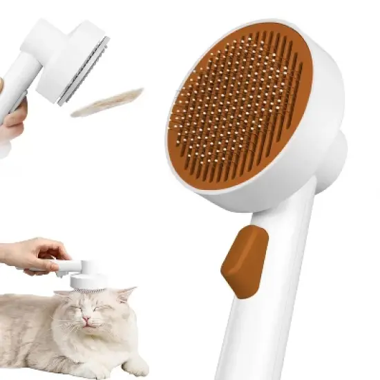 BABYYER Cat Brush Self Cleaning Slicker for Indoor Shedding Short Haired Dogs Grooming Supplies for Long Hair Pet Comb Essentials Tools image {9}