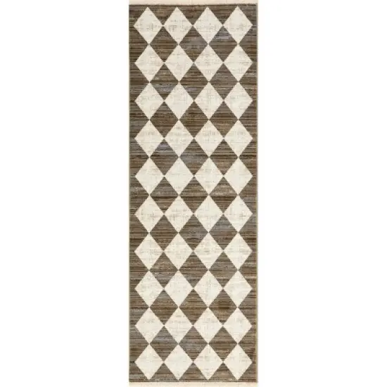 Meline Checkered Fringe Area Rug image {10}