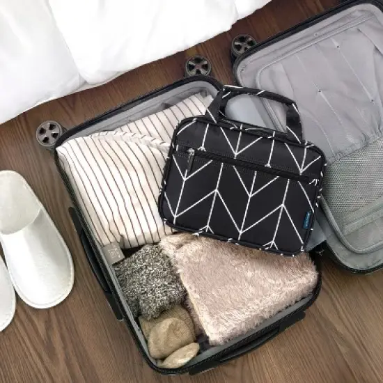 PAVILIA Hanging Toiletry Bag Travel Women Men, Foldable Cosmetic Organizer, Water Resistant Makeup Accessories Essentials Kit image {5}