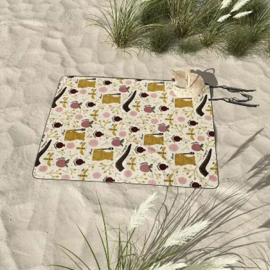 Marni Honey Bear Bee Shofar Pomegranate Apple Picnic Blanket - Deny Designs image {2}