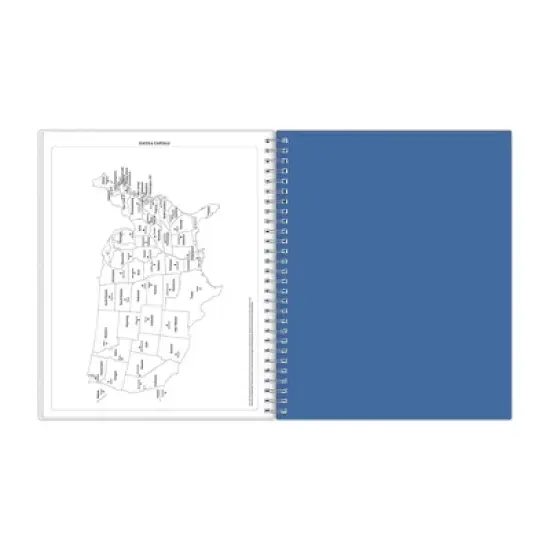 Blue Sky 8"x10" 2025-2026 Weekly/Monthly Spiral Planner Smooth Frosted Clarice Blue Bows image {9}