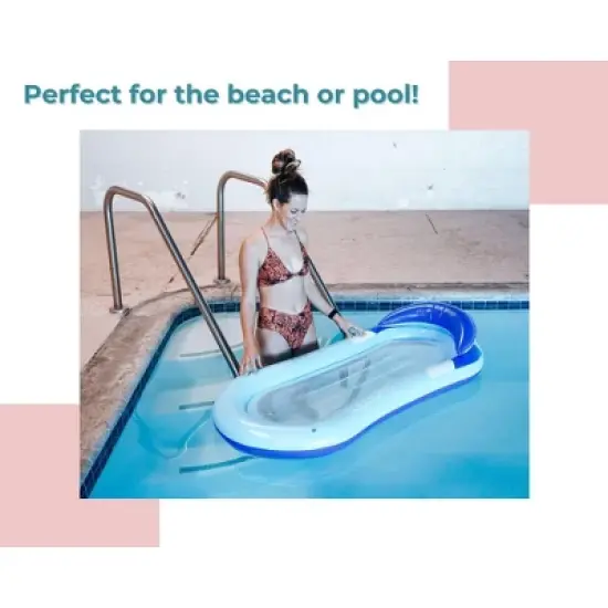 Toynk Inflatable Swimming Pool PVC Float Lounge Recliner | Blue image {4}