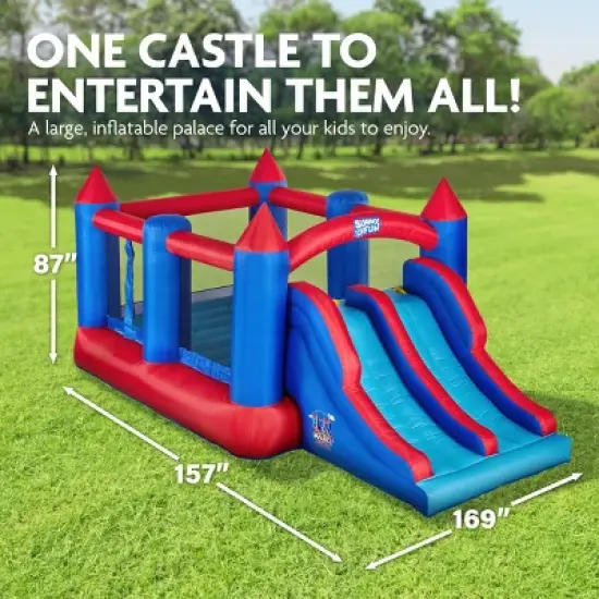 Sunny & Fun Inflatable Bounce House, Dual Slide Bouncy Castle image {3}