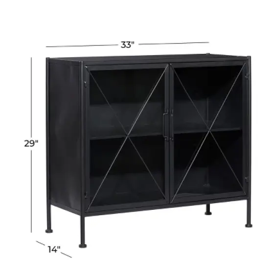 Industrial Metal Cabinet Black - Olivia & May image {8}