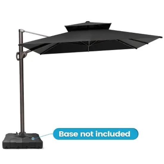 Crestlive Products 9x11.5FT Double Top Cantilever Umbrella Outdoor 360 Degree Rotation Offset Umbrella 6 Heights Adjustable Cantilever Patio Umbrella image {1}