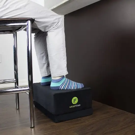 ErgoFoam XL Foot Rest for Stools and High Chairs - Adjustable Foot Rest for Added Height - Extra Large Premium Velvet Soft Foam Footrest image {2}