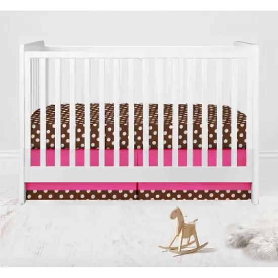 Bacati - Buttefly Pink Chocolate 10 pc Crib Bedding Set with Long Rail Guard Cover image {7}