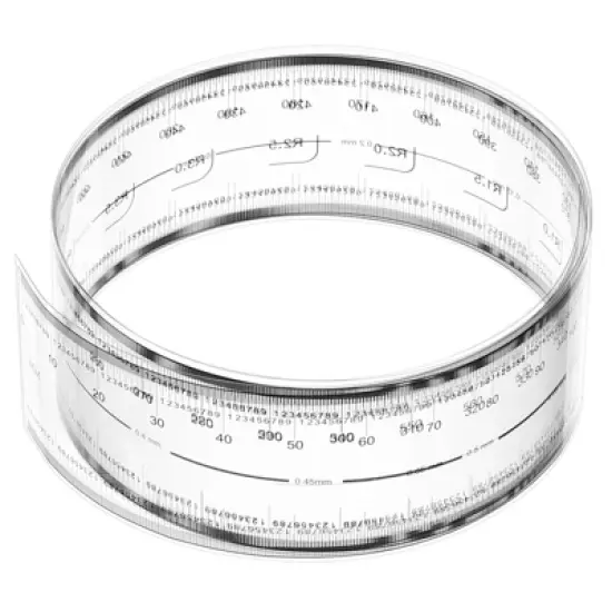 Unique Bargains PET Plastic Folding Film Flexible Ruler with R Angle and Width Lines image {12}