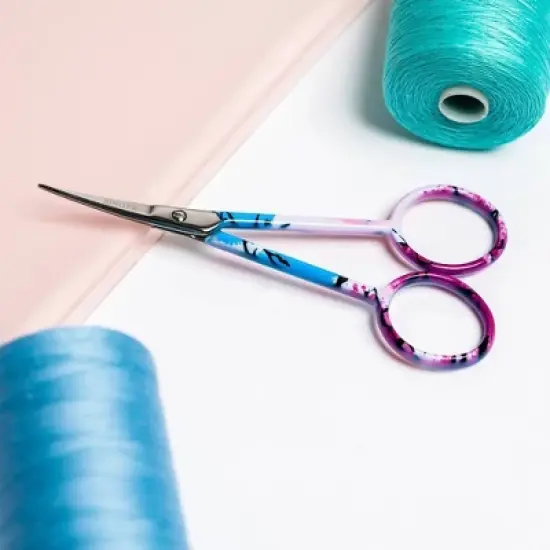 Singer Set of 3 4" Forged Embroidery Scissors with Pastel Printed Handle image {5}