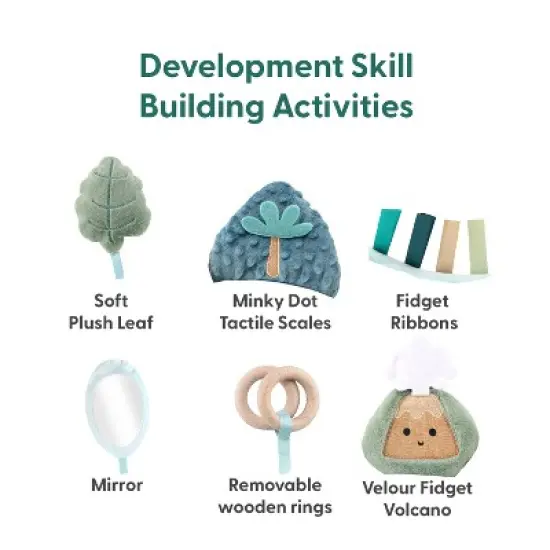 The Peanutshell Tummy Time Mat and Baby Lovey Security Blanket - Dinosaur image {3}