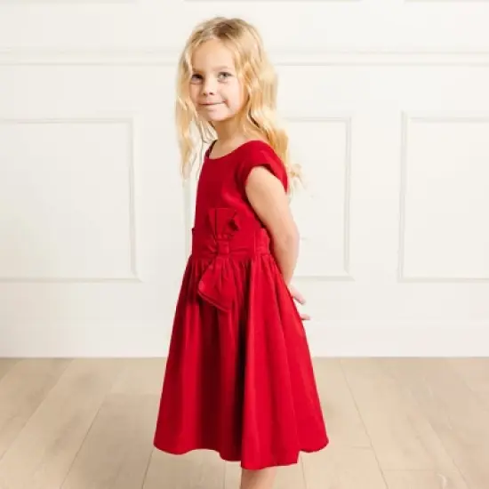 Hope & Henry Girls' Cap Sleeve Party Dress with Bow Sash, Infant image {6}