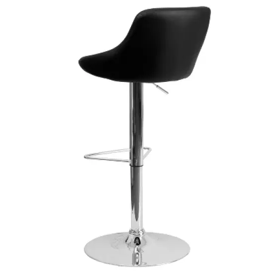 Flash Furniture Contemporary Vinyl Bucket Seat Adjustable Height Barstool with Chrome Base image {2}