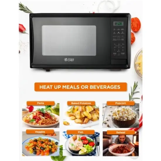 COMMERCIAL CHEF Countertop Microwave Oven 1.1 Cu. Ft. 1000W image {1}