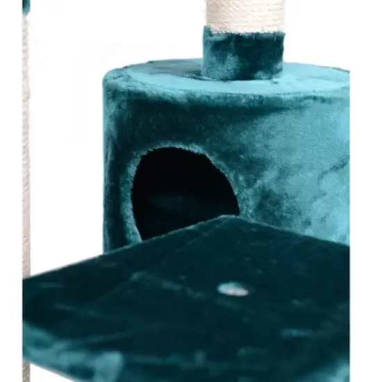 Armarkat Real Wood Cat Tree Condo House With 2 Private Condos 43" Green A4301 image {8}