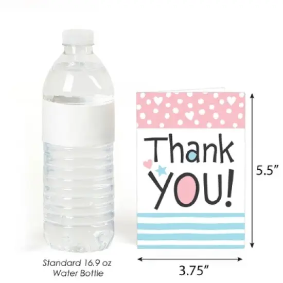 Big Dot of Happiness Baby Gender Reveal - Team Boy or Girl Party Thank You Cards (8 count) image {2}