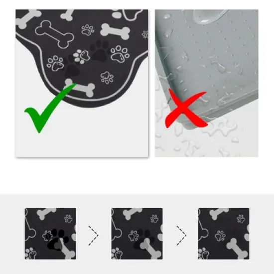 Unique Bargains Super-Absorbent Pet Feeding Mat 1 Pc image {4}