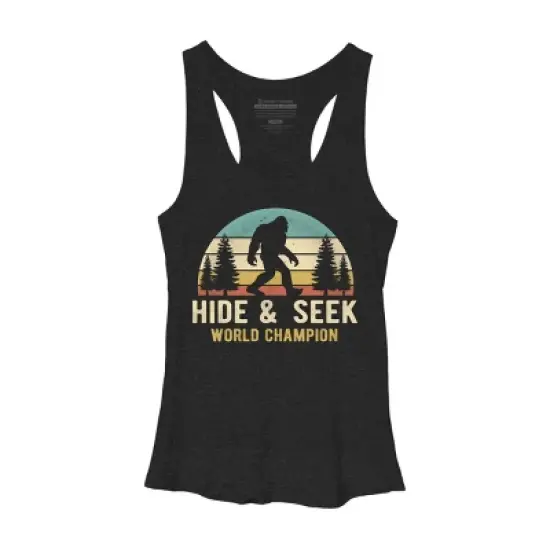 Women's Design By Humans Bigfoot - Hide And Seek World Champion By clickbong Racerback Tank Top image {2}