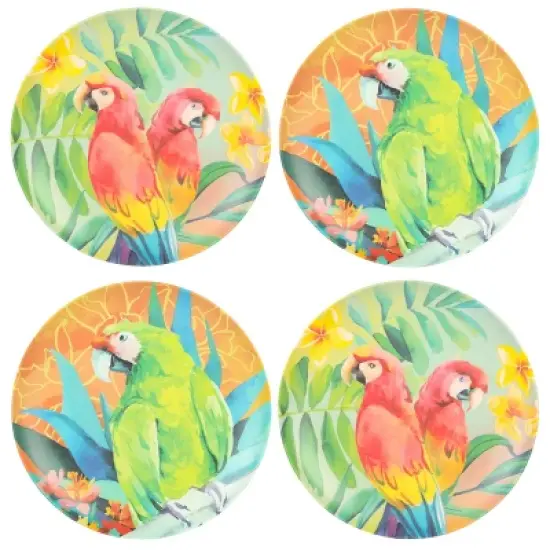 Laurie Gates Tropical Parrots 12 Piece Melamine Dinnerware Set in Assorted Designs image {6}