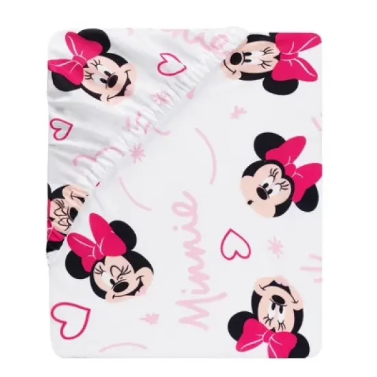 Lambs & Ivy Minnie Mouse Love Fitted Crib Sheet image {2}