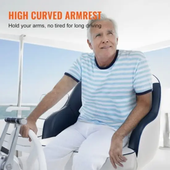 VEVOR Captain Bucket Seat, Pontoon Boat Seat with Thickened Sponge Padding, Boat Captain Chair for Fishing Boat, Sightseeing Boat, Speedboat, Canoe image {5}