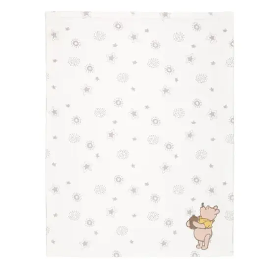 Lambs & Ivy Disney Baby WINNIE THE POOH Cream Fleece Appliqued Baby Blanket image {1}