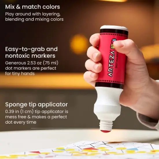 Arteza Kids Dot Markers 75ml, Coloring Dot Marker Book, 7 Pieces, image {3}