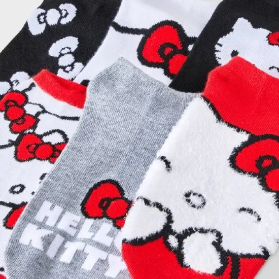 Women's Hello Kitty 6pk Low Cut Socks - Red/Black/Heather Gray 4-10: Knit Polyester, Machine Wash, Tumble Dry image {2}