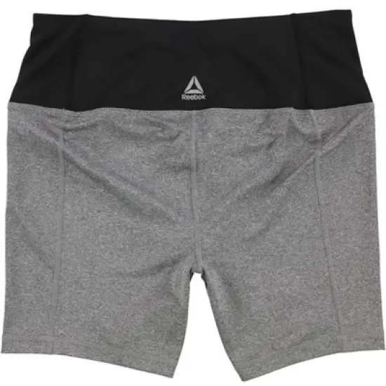 Reebok Womens Fitted Highrise Athletic Compression Shorts, Grey, Large image {5}