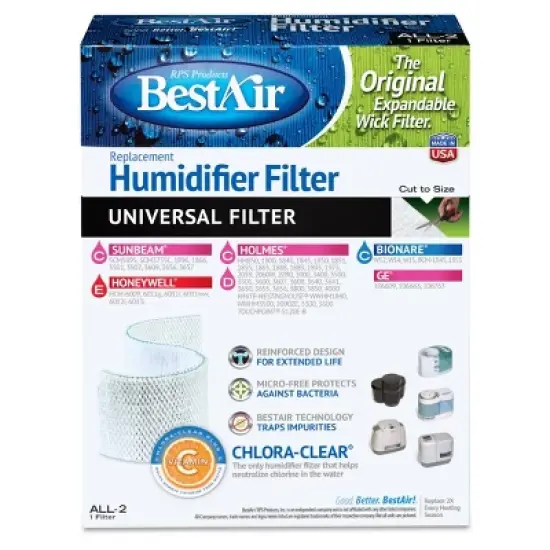 BestAir ALL-2 Extended Life Universal Humidifier Replacement Paper Wick For Holmes Humidifiers image {1}