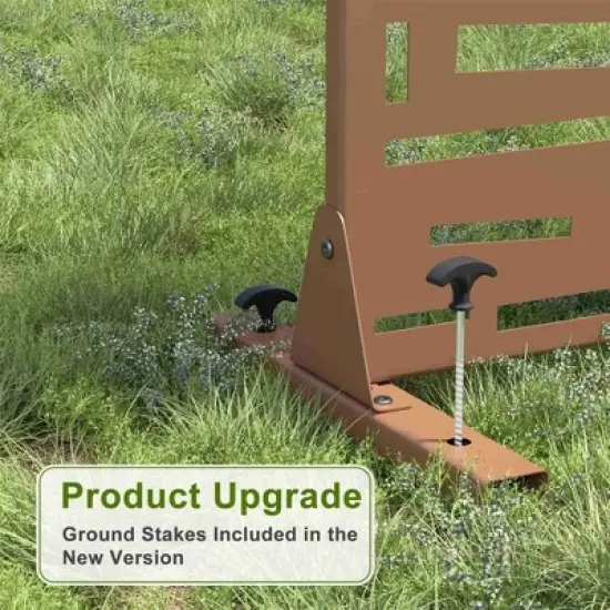 Lirago Metal Outdoor Privacy Screen Freestanding Patio Decorative Screens 72"x47" Brown image {6}