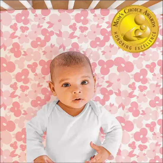 The Peanutshell Fitted Crib Sheets - Pink Floral Punch - 4pk image {6}