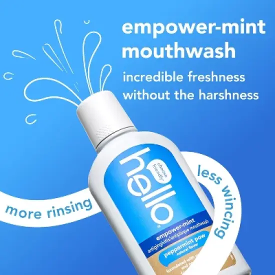 hello Empower-Mint Fluoride Free and Alcohol Free Mouthwash - Peppermint - 16 fl oz image {1}