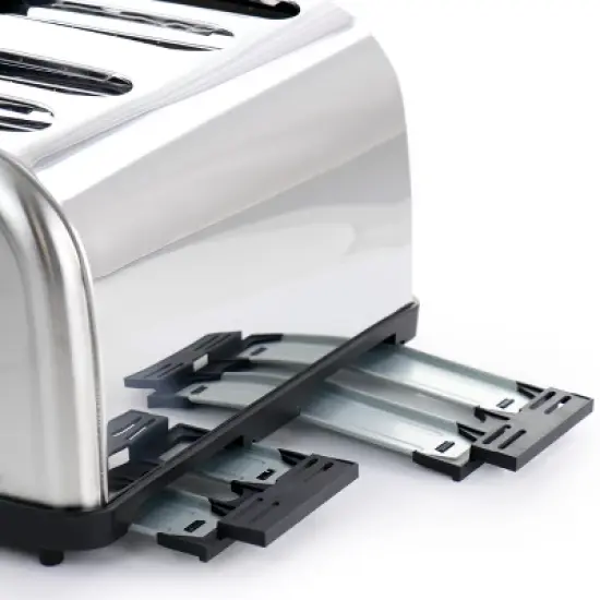 MegaChef 4 Slice Wide Slot Toaster with Variable Browning in Silver image {5}