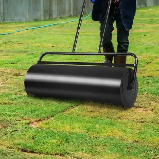 Costway 17-Gallon Lawn Roller Heavy-Duty Steel Push/Pull Sod Roller 36'' x 12'' Black image {2}