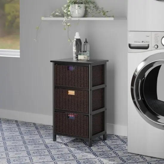 28.62" Omaha Storage Rack with Baskets Black - Winsome image {3}