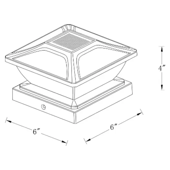 C Cattleya 3000K/5000K Black Solar LED Outdoor Post Cap Lights with Hammered Lens image {7}