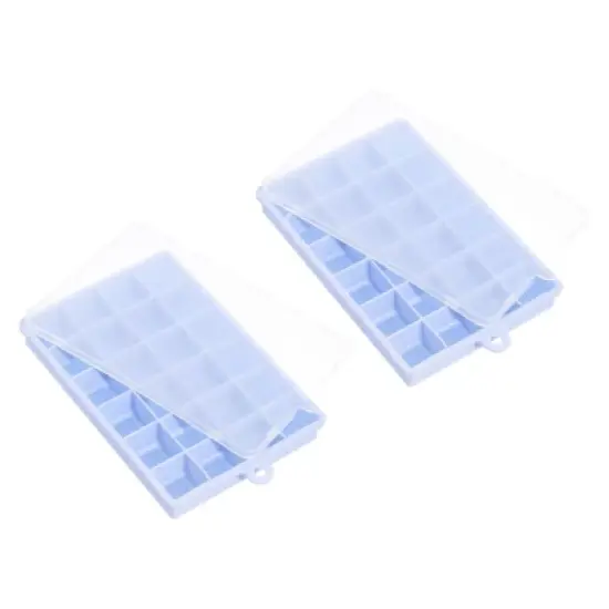 Unique Bargains Square Silicone Ice Cube Tray with Lid for Freezer 24 Cube Per Trays 2 Pcs image {6}