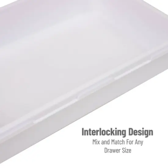 Mind Reader 8 Piece Interlocking Multi Purpose Storage Compartment Organizer, White image {5}