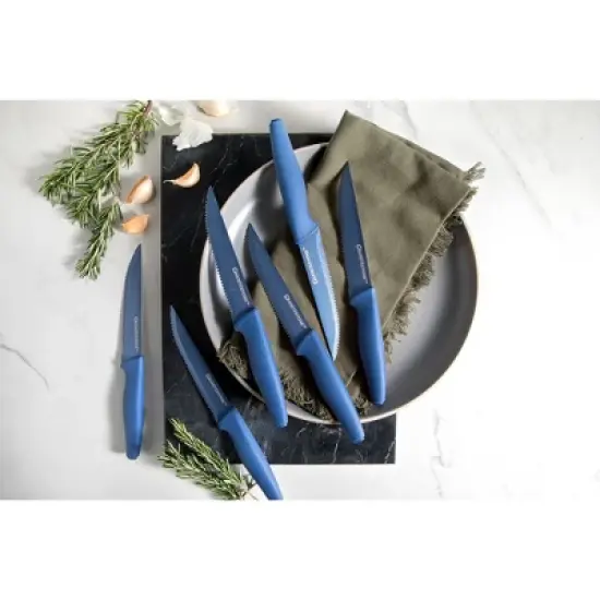 Granitestone NutriBlade 6 Piece Blue Steak Knives with Easy Grip Handle image {5}