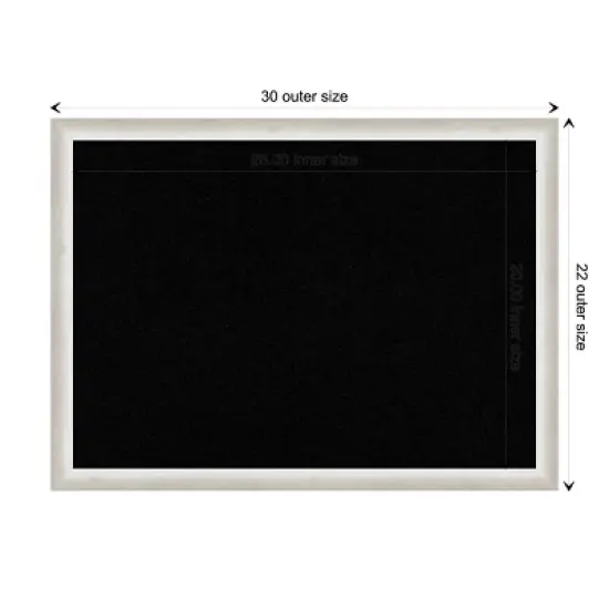 30"x22" Two Tone Wood Frame Cork Board Silver - Amanti Art image {9}