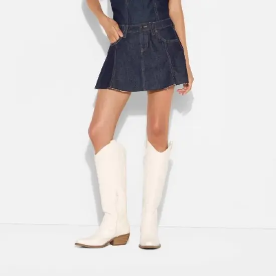 Women's Game Day Denim Flare Mini Skirt - Wild Fable&trade; Blue image {1}