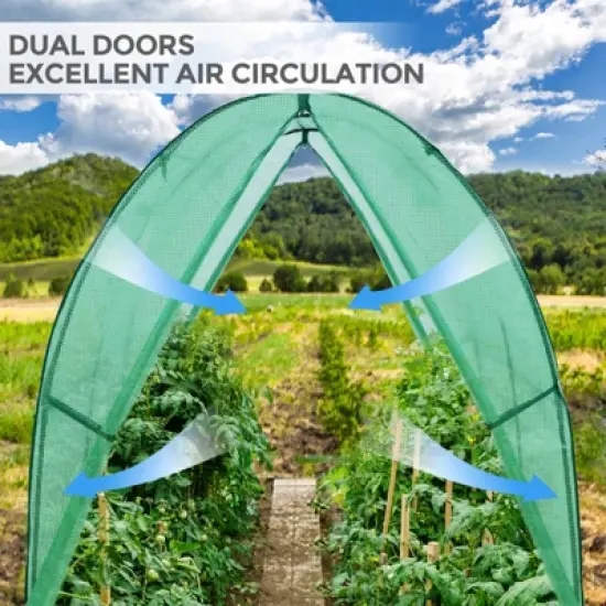EAGLE PEAK Tunnel Greenhouse Garden Green House, 70.9"x70.9"x78.7", Clear/Green image {5}