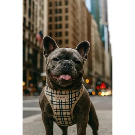Parisian Pet 'Freedom Harness Khaki Plaid' for Dogs & Cats &ndash; Comfortable and Adjustable Dog Harness, Stylish Khaki Plaid Design image {2}