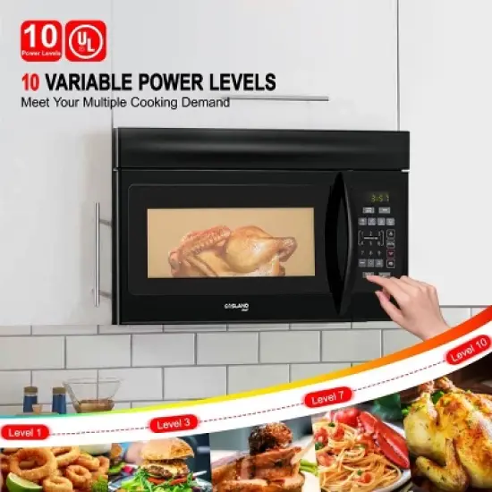 GASLAND 30" Over-The-Range Microwave Oven 1.6 cu.ft., 300 CFM, Black, OTR1603B image {3}