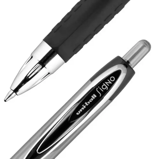 uni-ball 207 Signo RT Retractable Gel Pens Medium Point Black Ink 4 Pack (33960) 33960PP image {1}